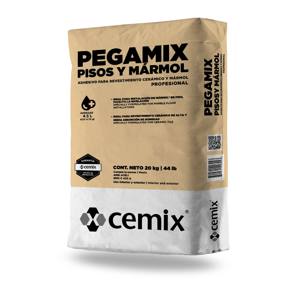 PEGAMIX PISOS Y MARMOL BLANCO 20 KG