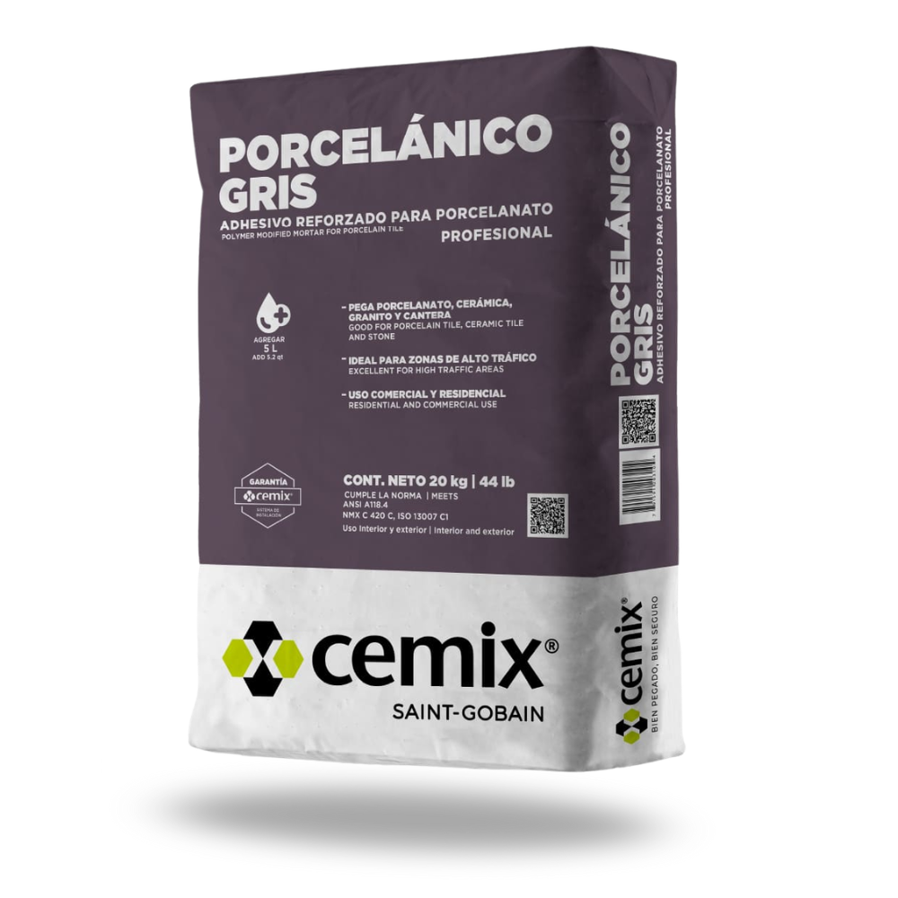 ADHESIVO PORCELANICO GRIS 20 KG
